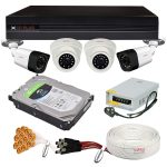 CP PLUS Wired 1080P HD Camera Combo Set with 4Ch DVR, 2 Dome 2 Bullet Cameras, 1TB HDD, Power Supply, 90 Mtr Cable, Audio Mic and Connectors